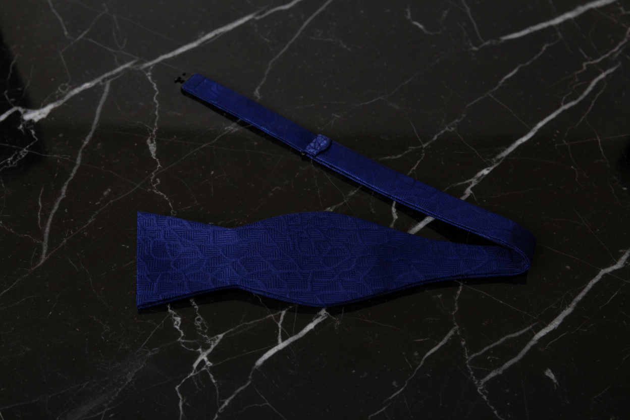 Blue Cement Self Tie Bow Tie
