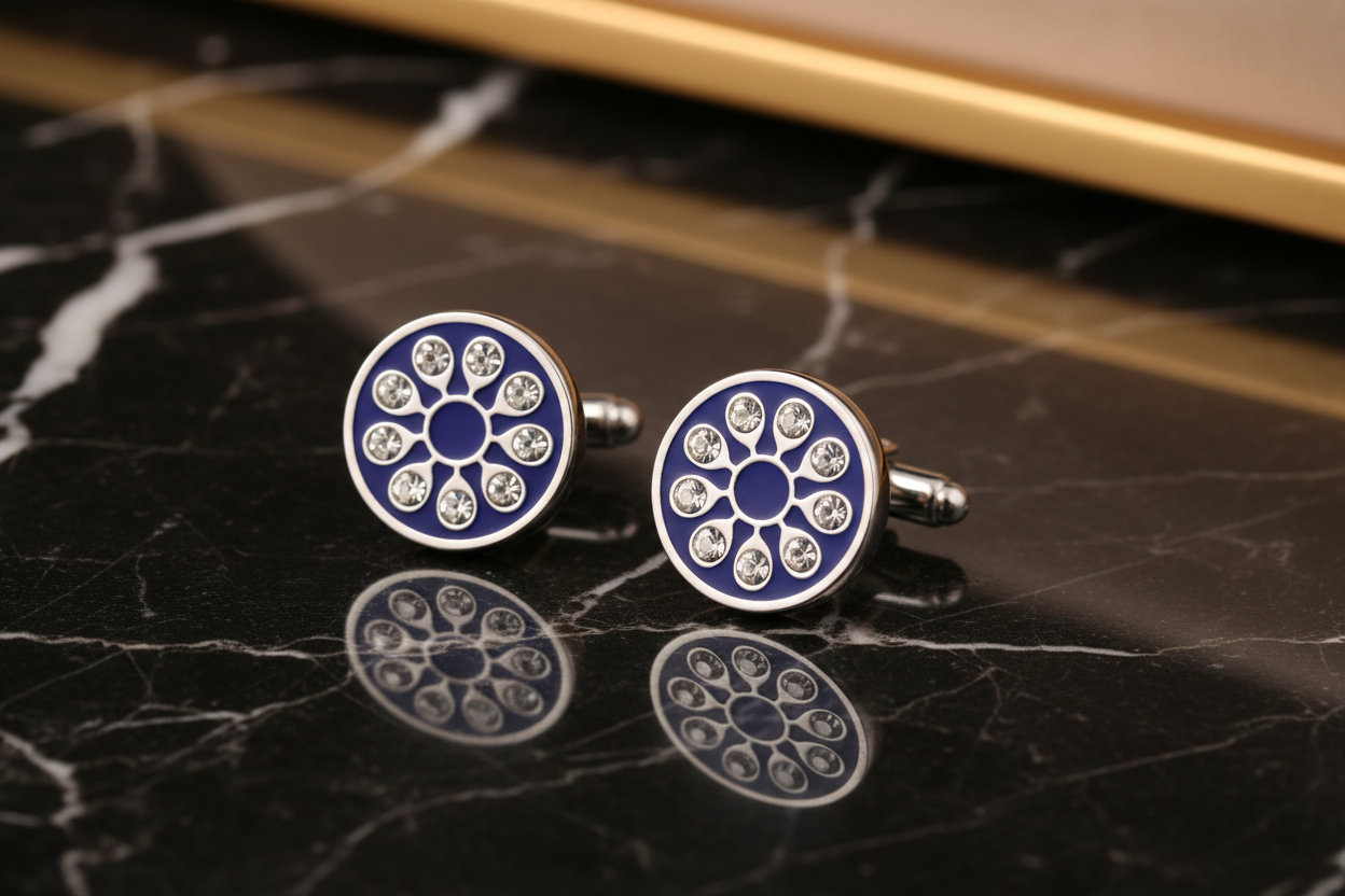 Blue Circle Cufflinks