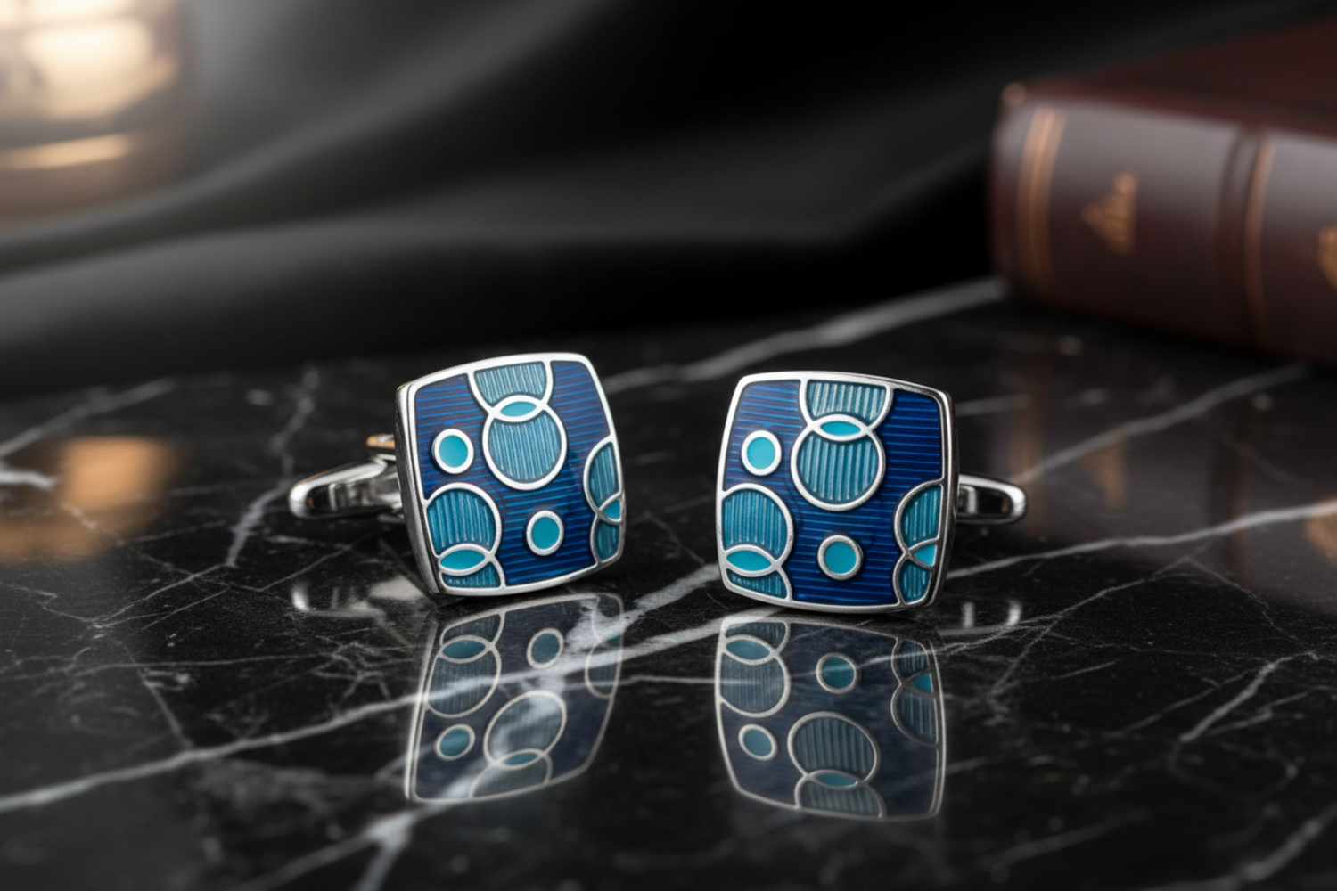 Blue Circles Cufflinks
