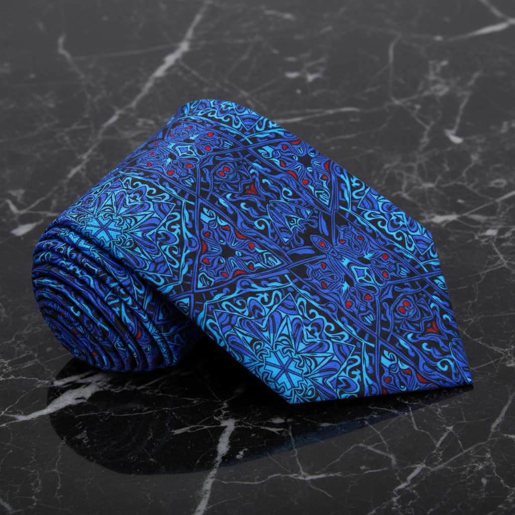 Shades of Blue Abstract Necktie