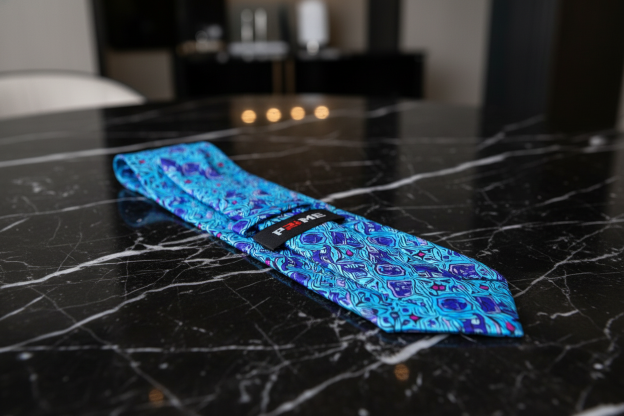 Shades of Blue and Purple Abstract Necktie Keep
