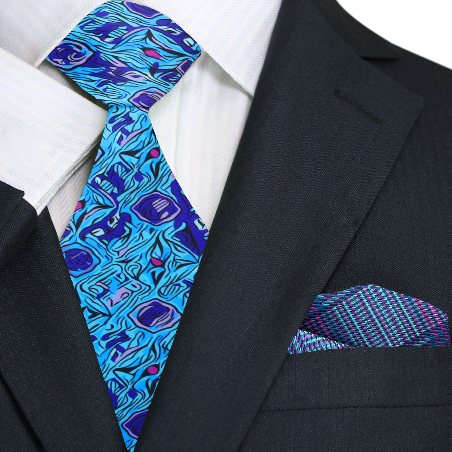 Abstract Blue & Purple Watercolor Necktie