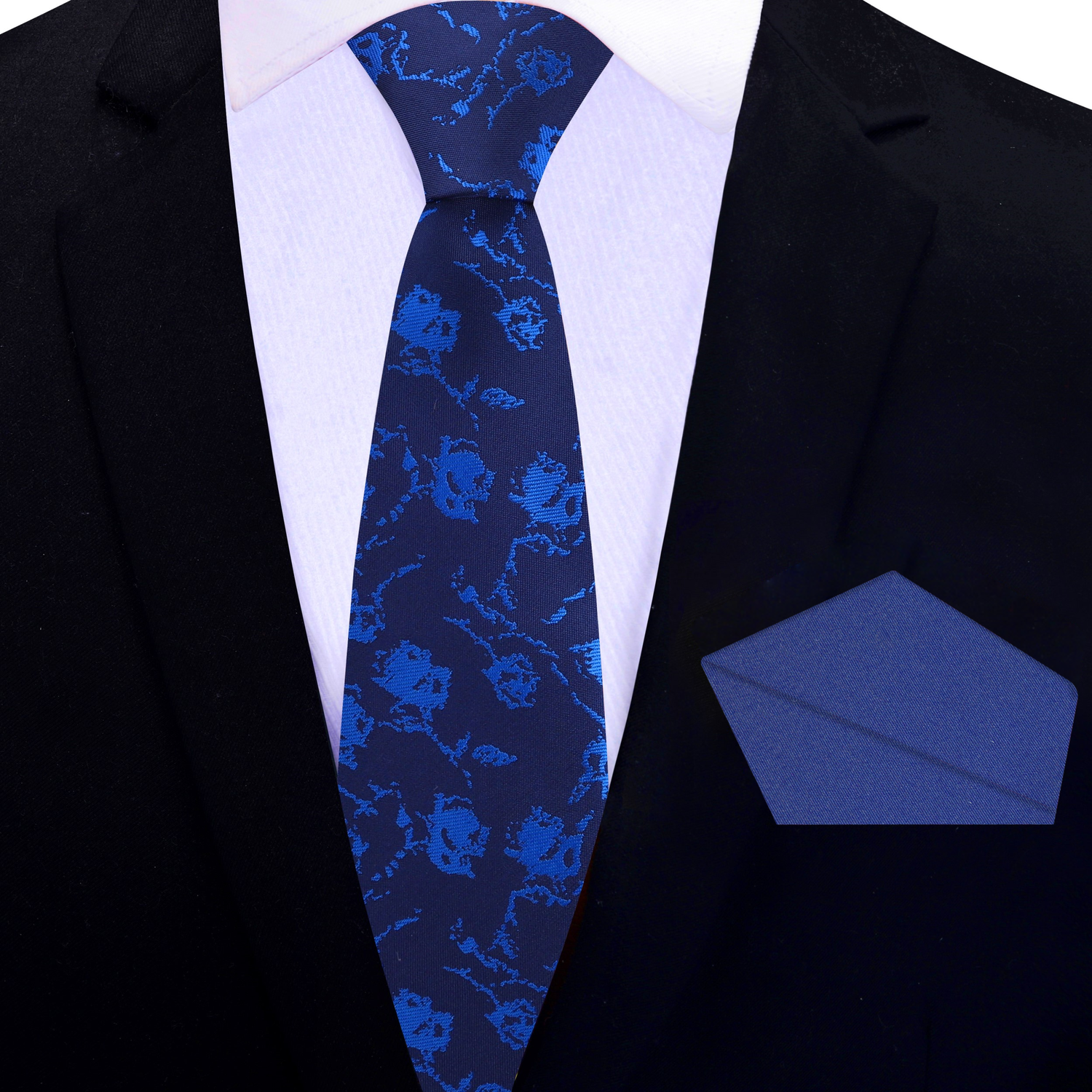 Abstract Blue Necktie | Dark Blue Pattern Formal Tie