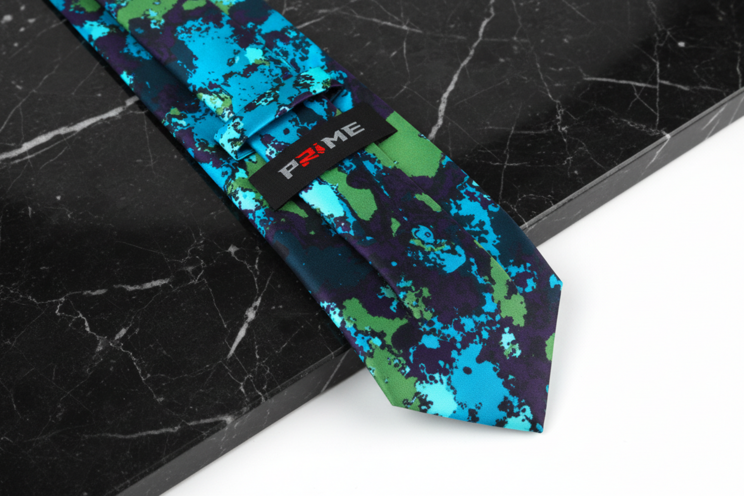 Blue, Green, Purple Ink Blot Necktie Keep