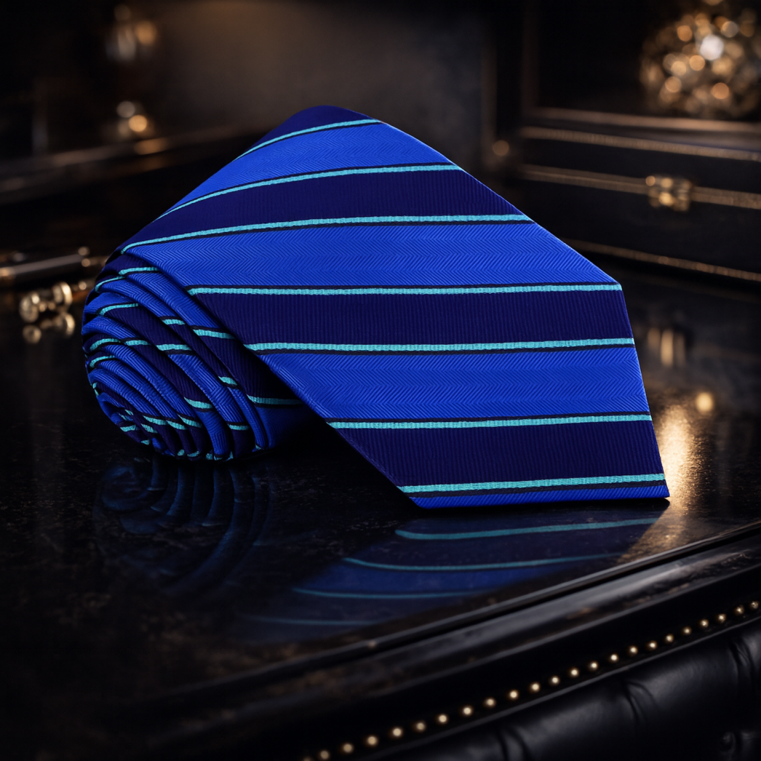 Blue Green Stripe Tie