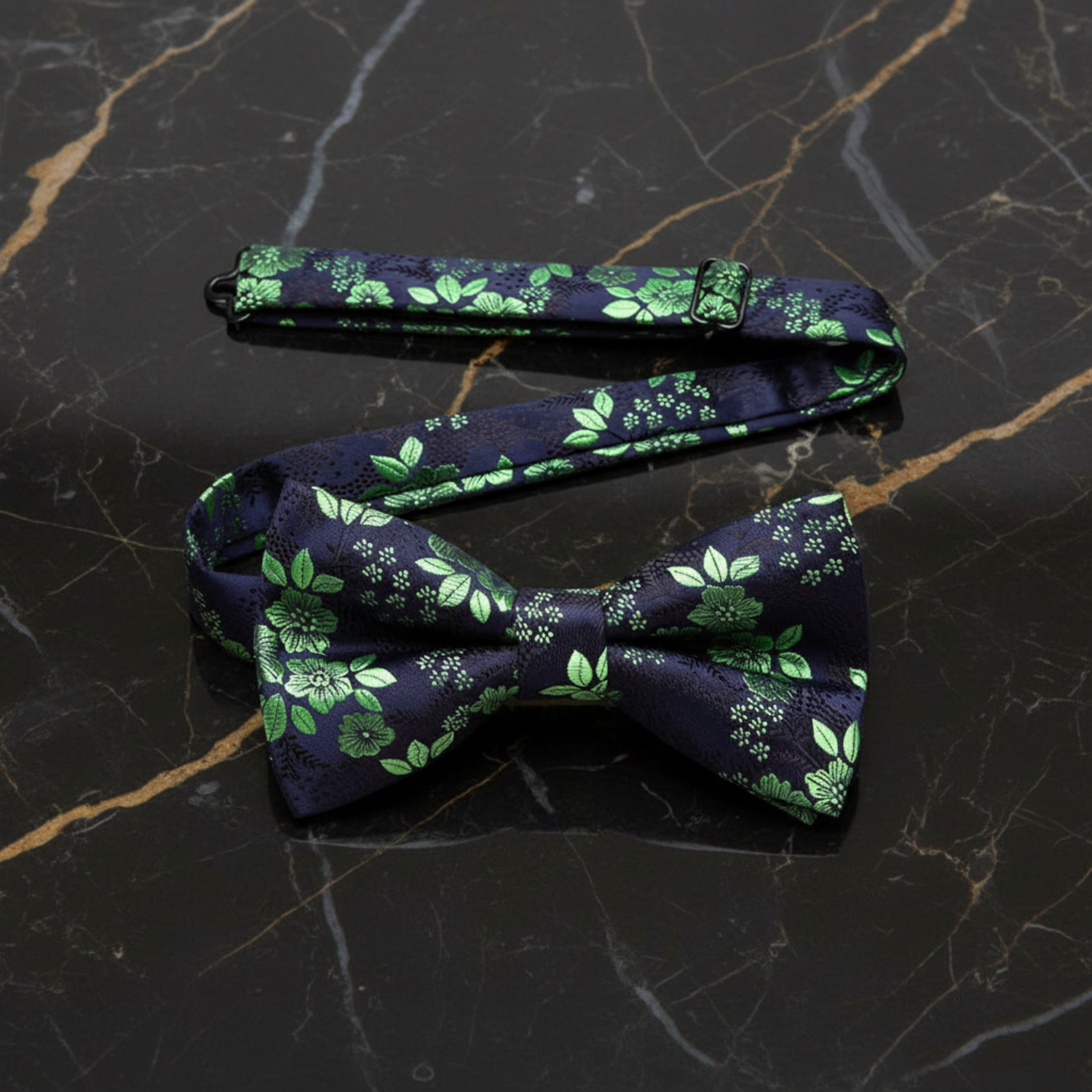 Blue, Green Floral Pre Tied Bow Tie