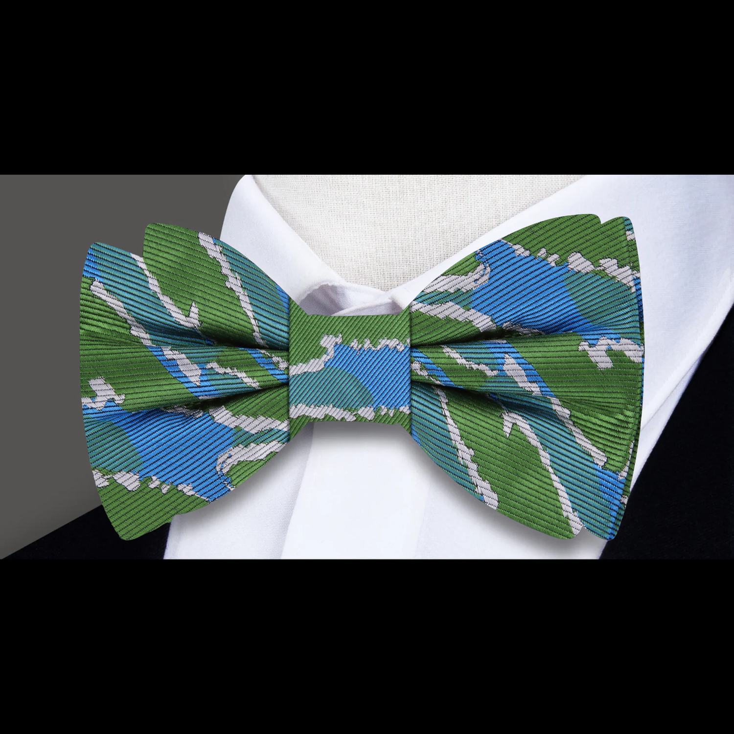 Blue Green Abstract Galápagos Bow Tie 
