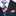 White, Blue, Orange Check Necktie and Square