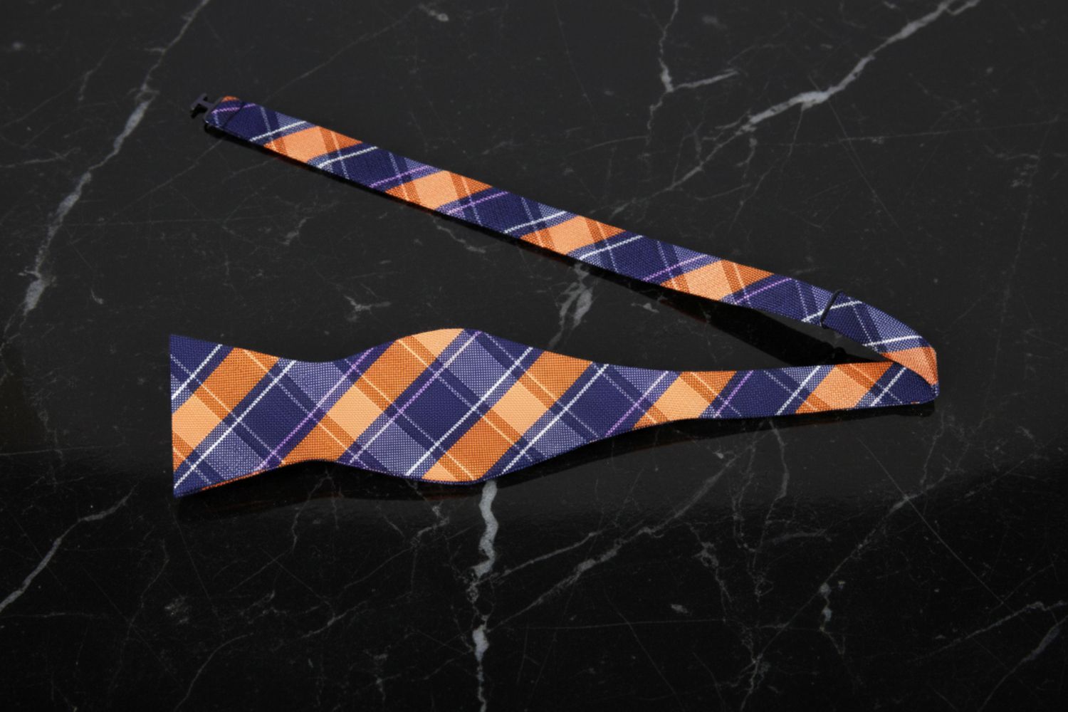 Purple, Orange, Blue Plaid Bow Tie