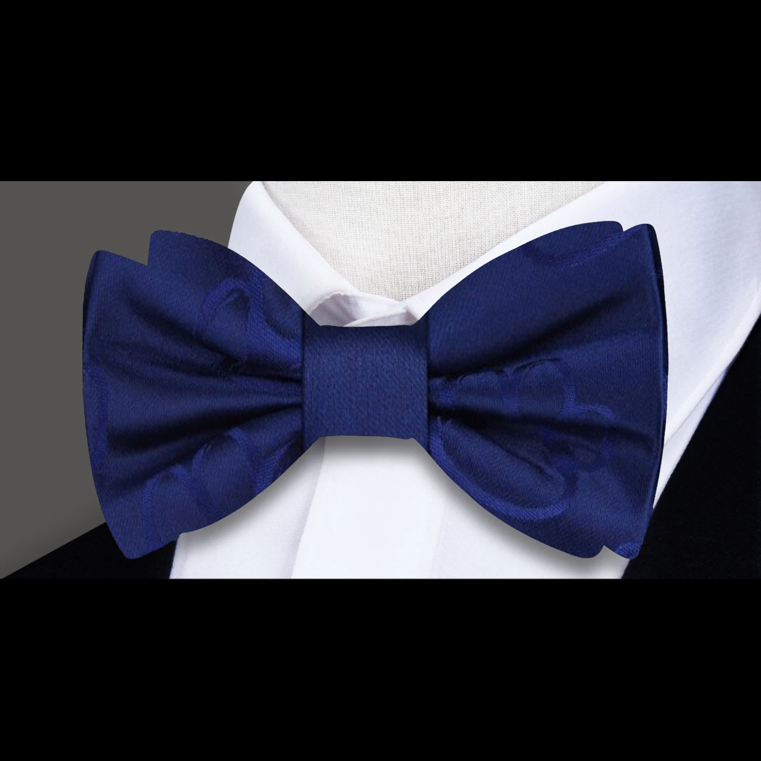 Deep Blue Paw Print Texture Print Bow Tie