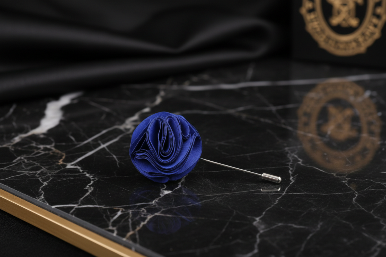 A Sky Blue Leafy Petal Flower Shaped Lapel Pin
