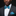 Blue Paisley Bow Tie and Square On Man