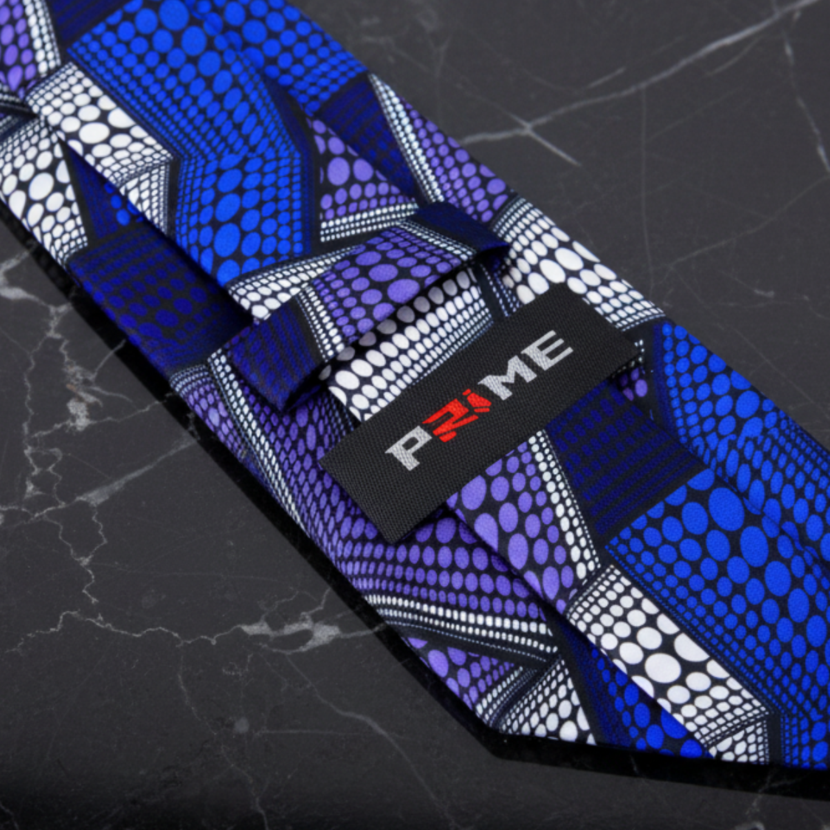 Blue, Purple, White Abstract Polka Pattern Necktie Keep