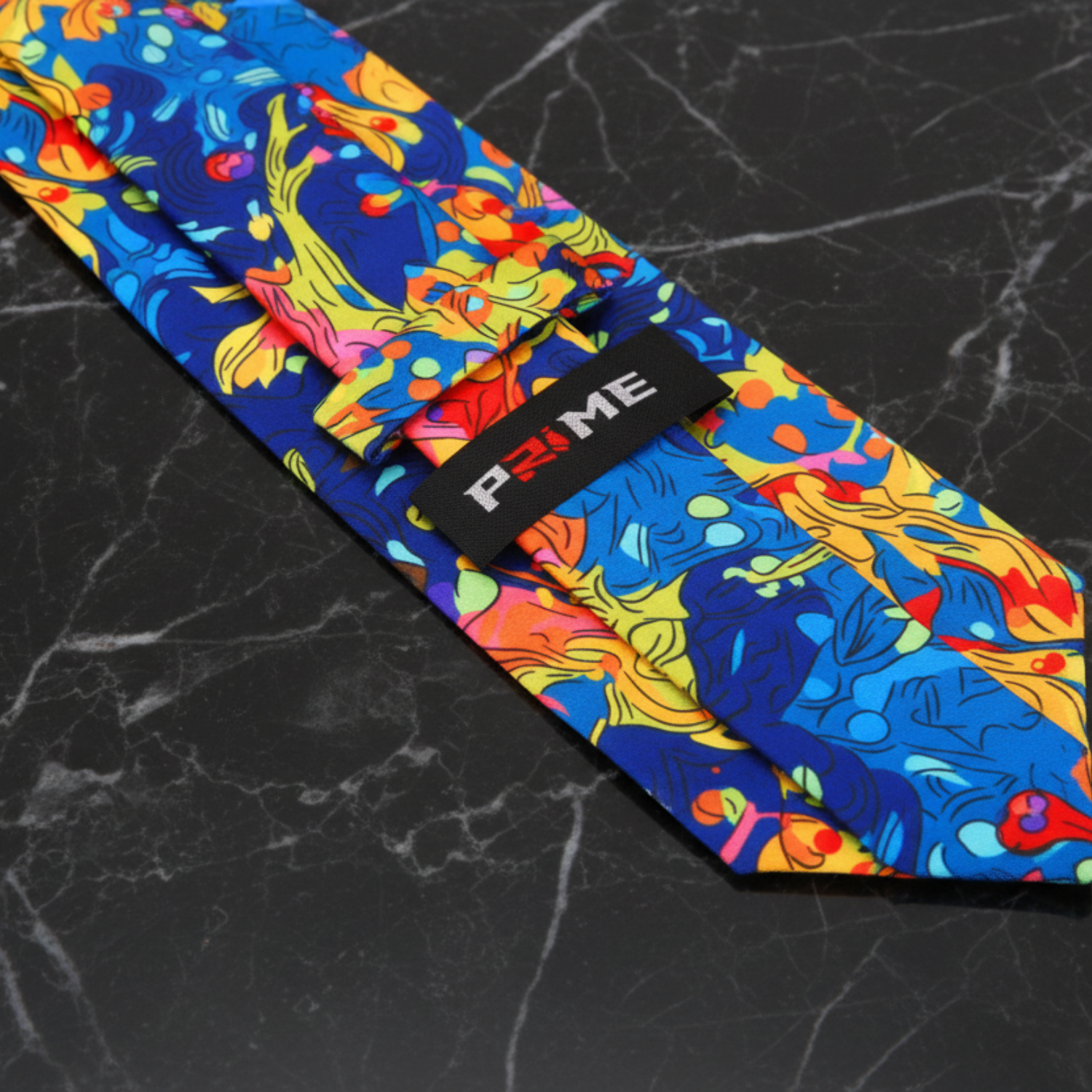 Blue Purple Red Orange Artisan Mosaic Necktie Keep