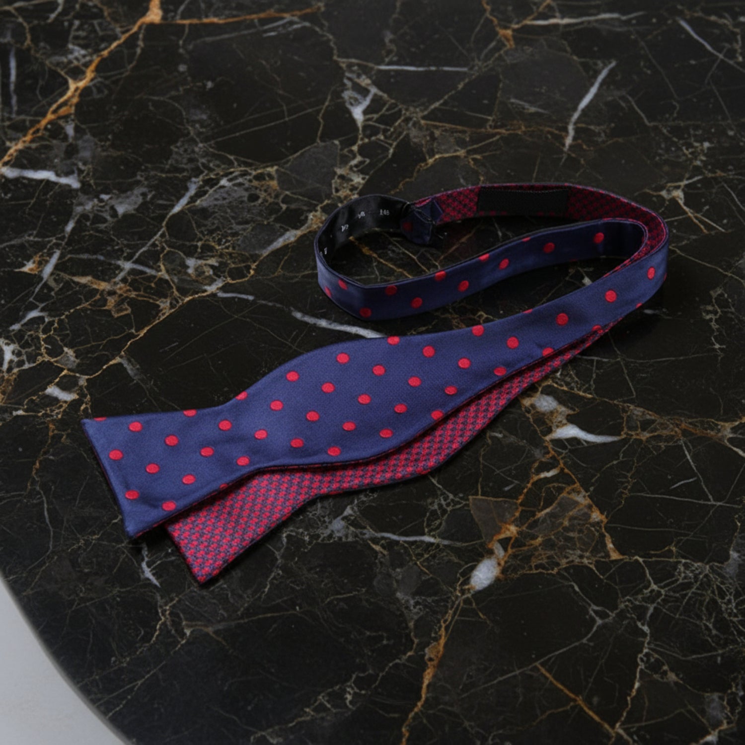 Blue Red Dot Bow Tie