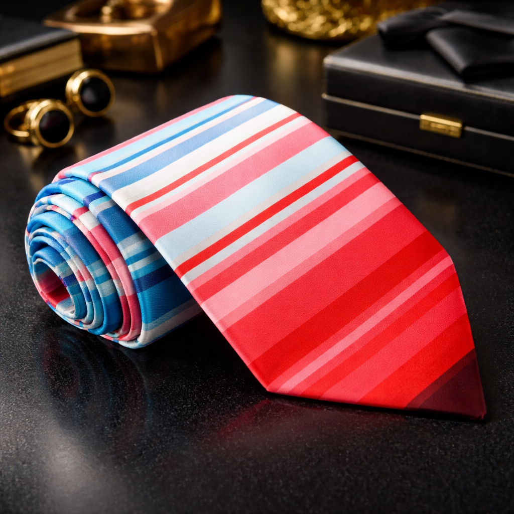 Blue and Red Stripe Tie