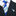Premium Blue, Orange White Stripe Necktie and Square