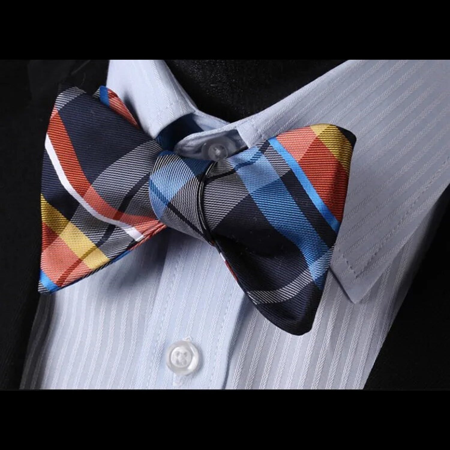 Blue, Orange, Yellow Paid Bow Tie