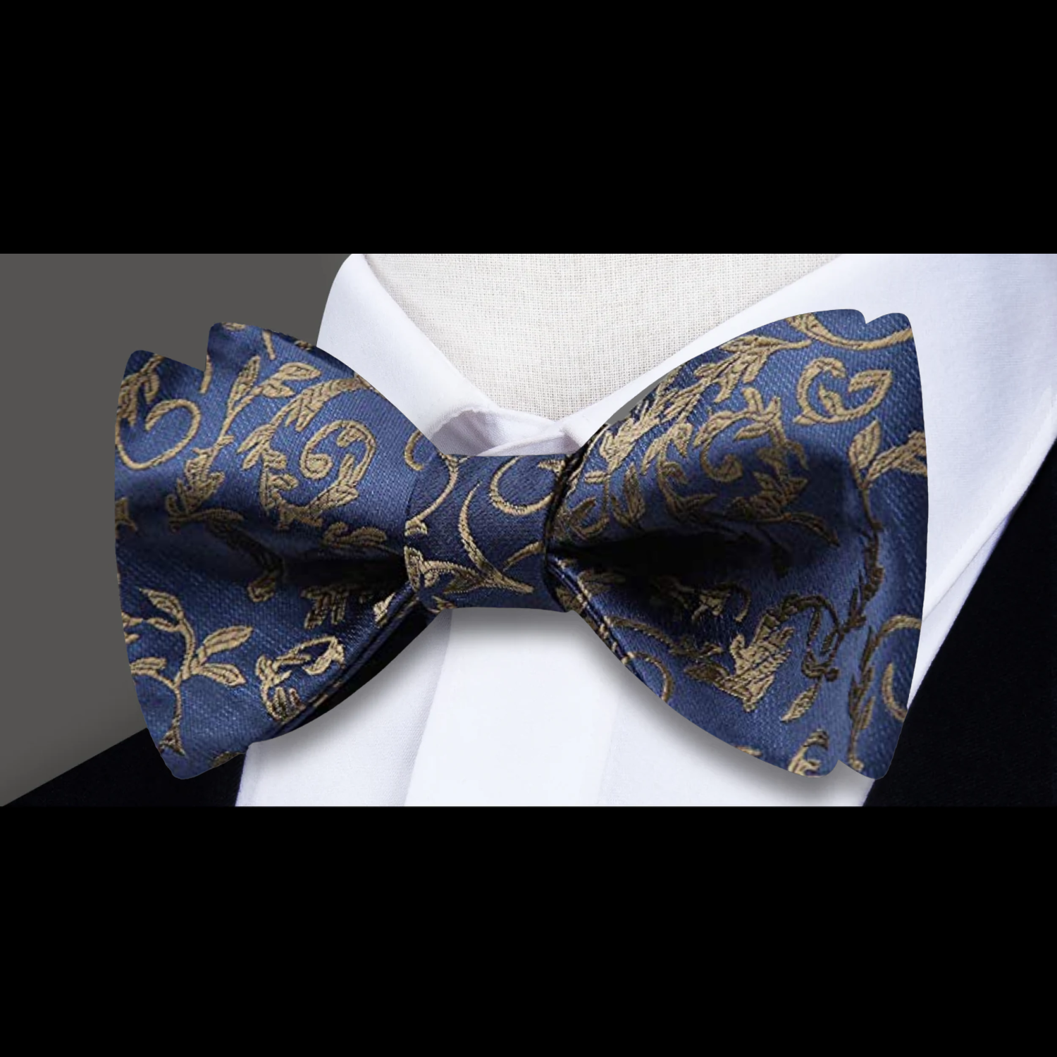 Blue, Sage Floral Bow Tie 
