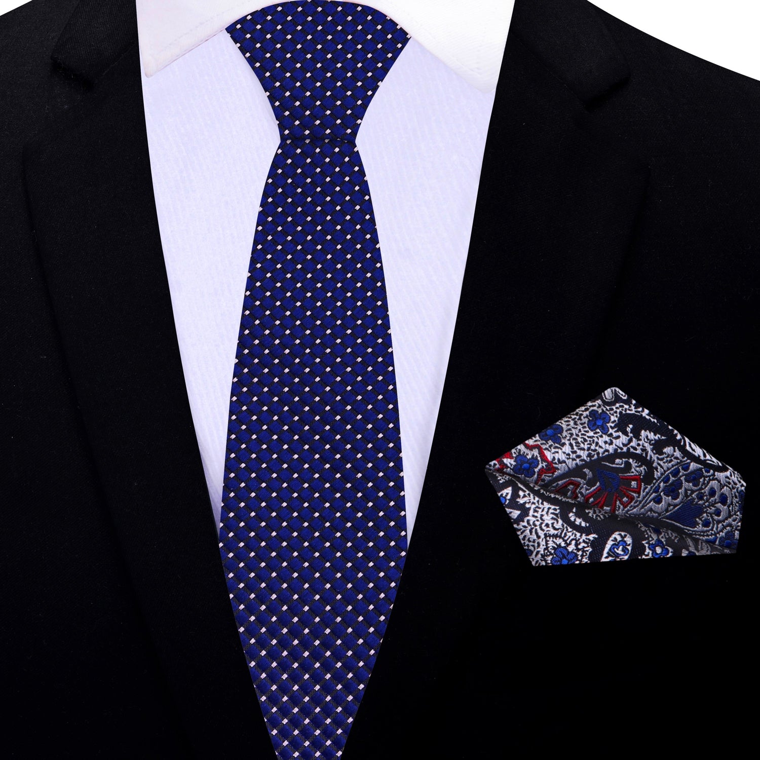Thin: Blue Necktie and Grey Accenting Square