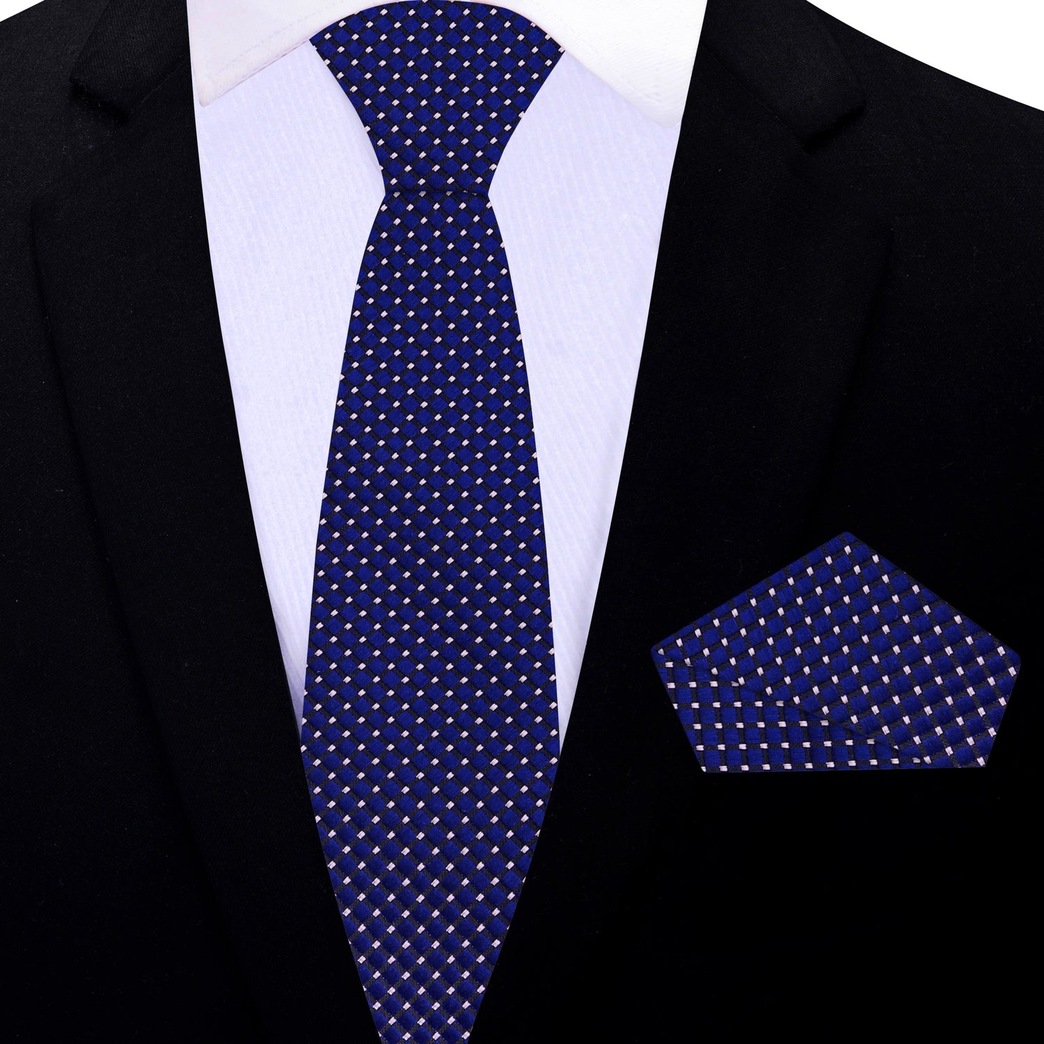 Thin Blue Necktie and Square