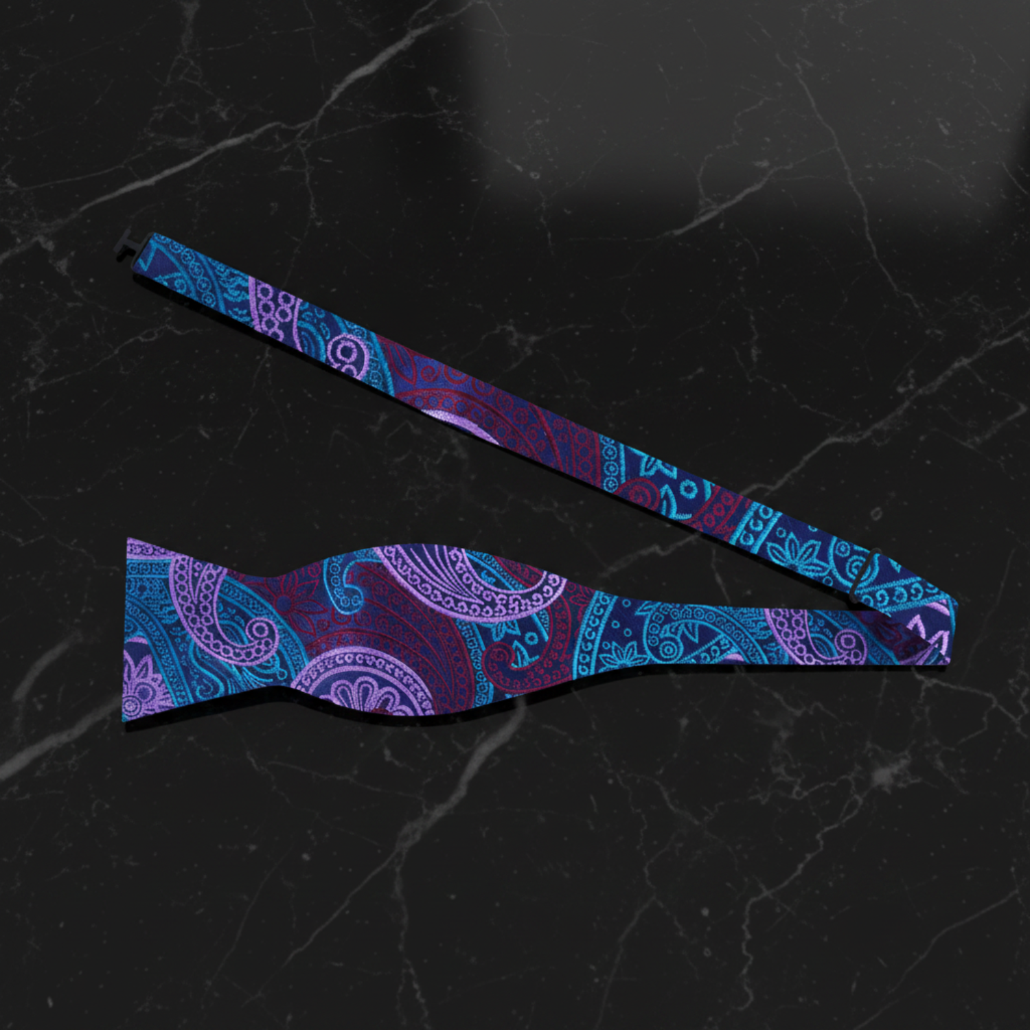 Self Tie: Teal Blue Paisley Bow Tie