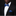 Man wearing a black suit with a blue bow tie and pocket square on a dark background