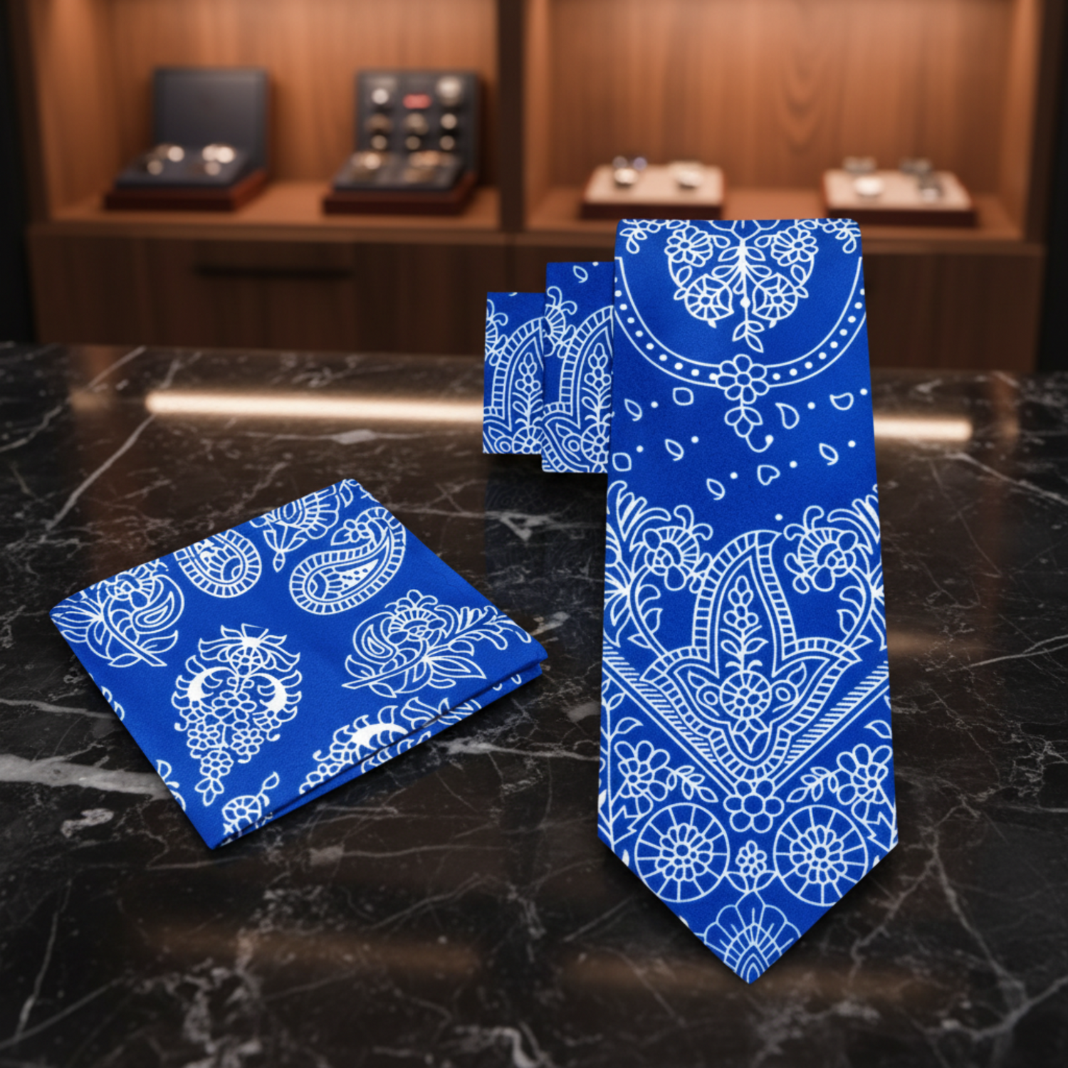2:  Purple White Paisley Tie