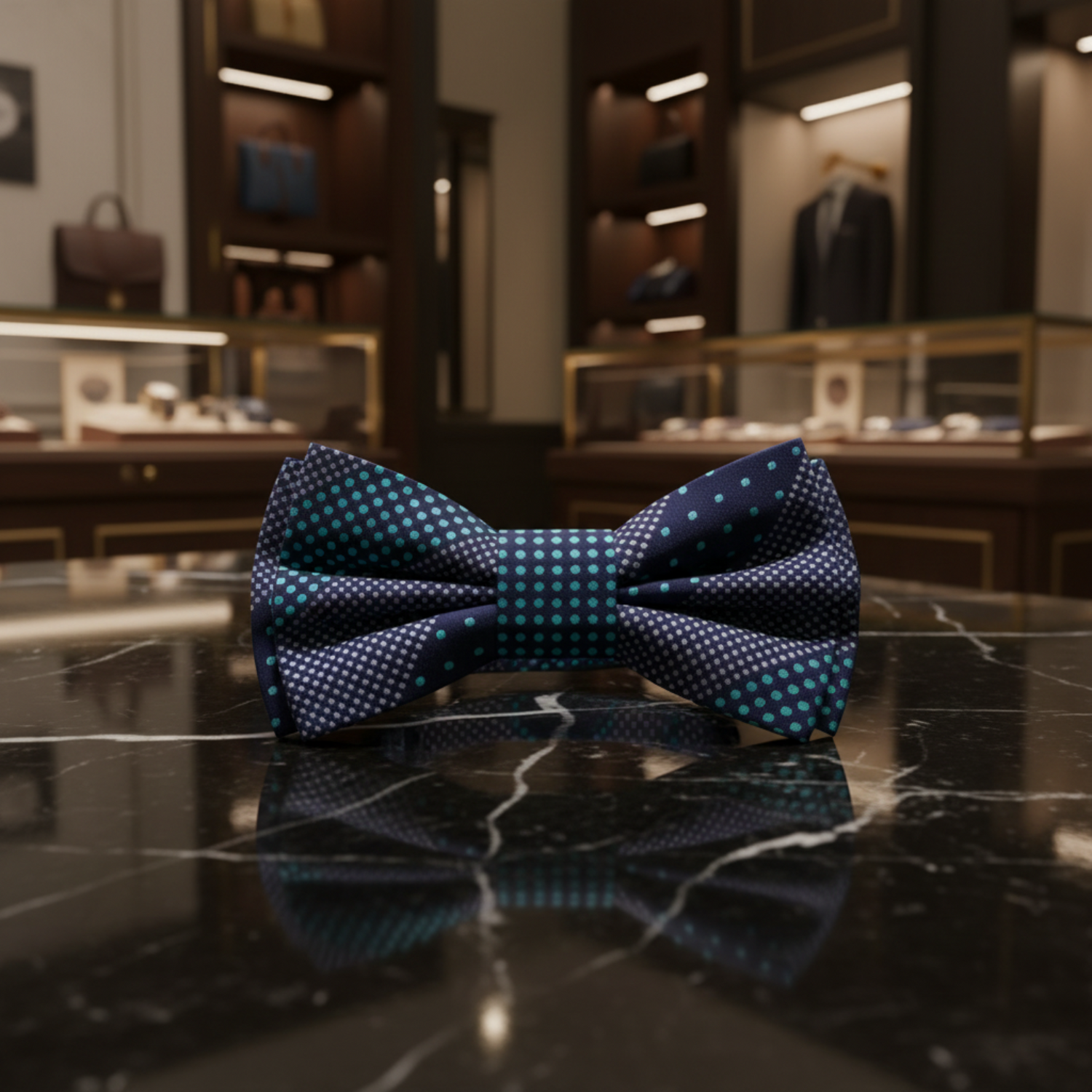 Blue White Ice Blue Palermo Bow Tie Pre Tied