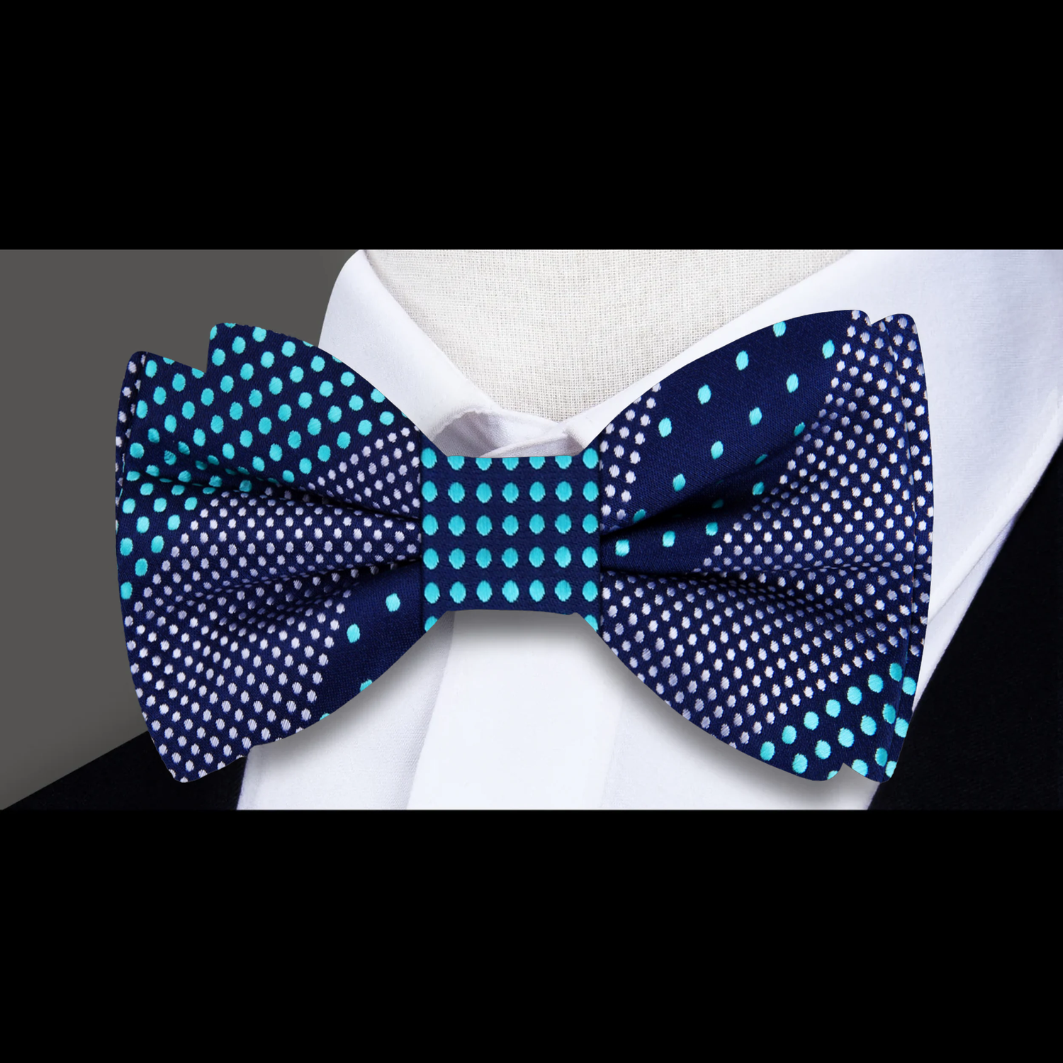 Blue White Ice Blue Palermo Bow Tie  