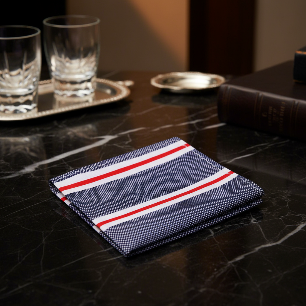 Blue, White, Red Stripe Square