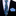 Black suit jacket with a blue tie and matching pocket square on a white background