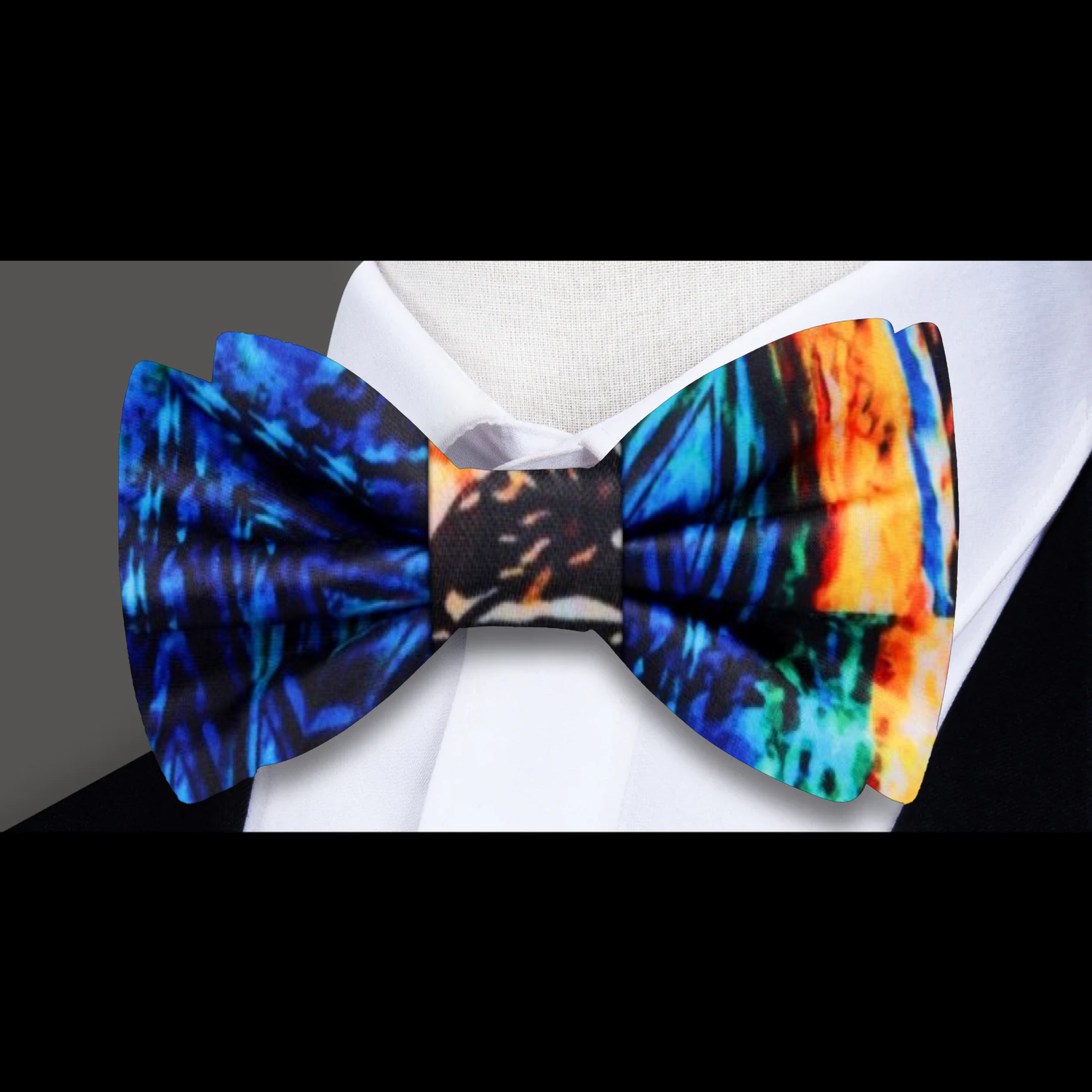 Multi Color Blue Orange Red Abstract Bow Tie