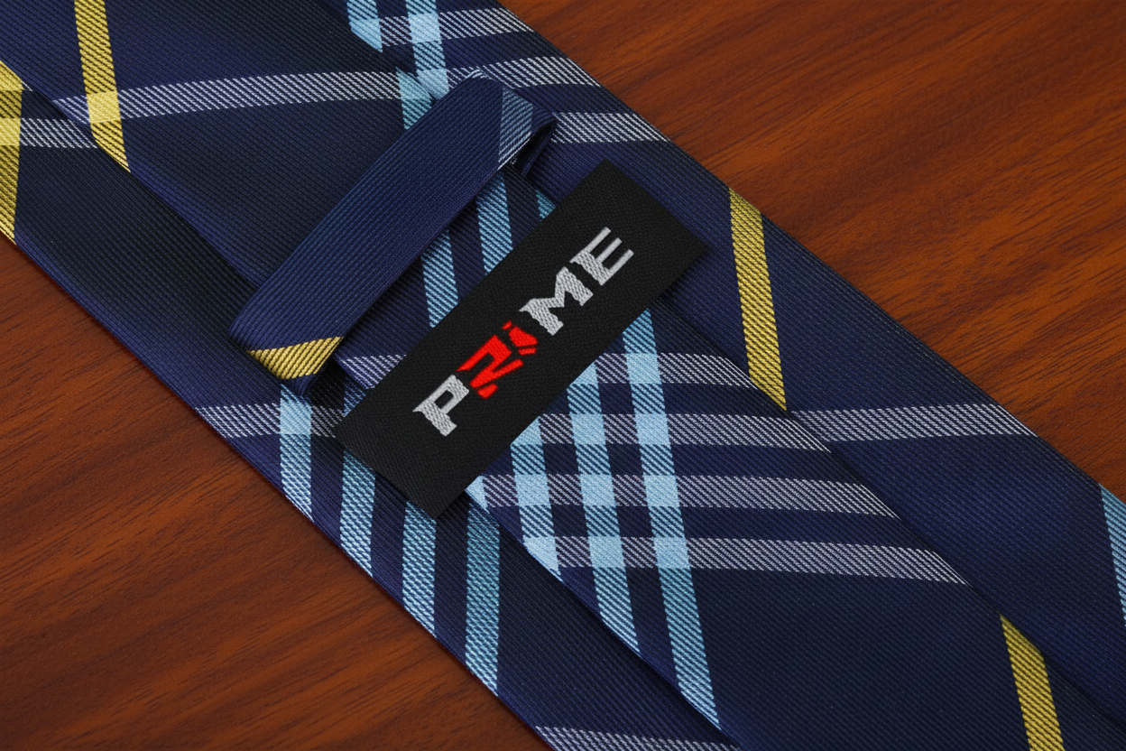 Blue and Yellow Plaid Necktie Keep