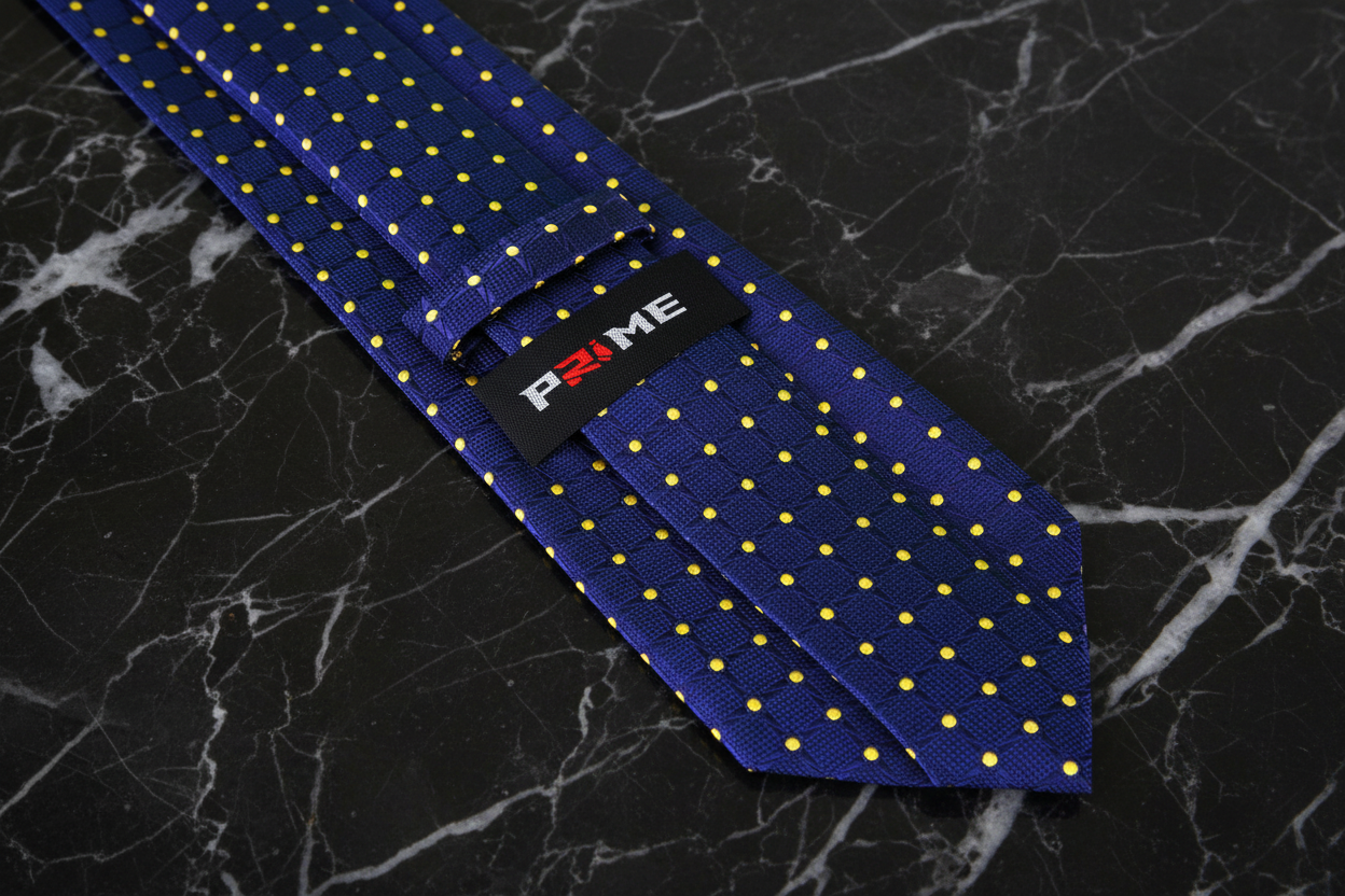 Blue, Yellow Geometric/Polka Necktie Keep
