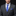 Man wearing a gray suit with a blue tie and pocket square on a black background