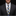 Man wearing a dark suit with a colorful tie against a black background