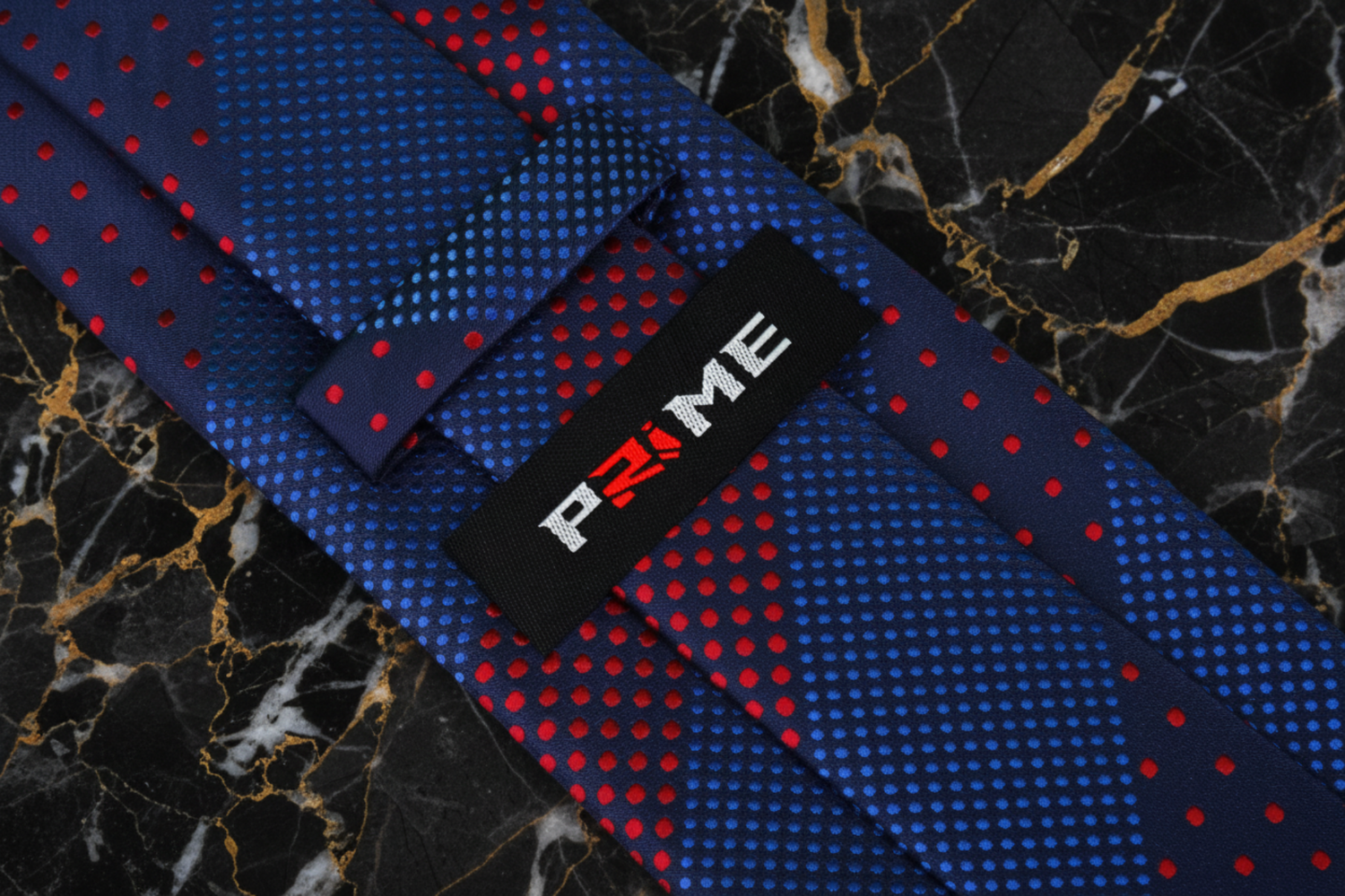 Blue, Red Polka Tie Keep