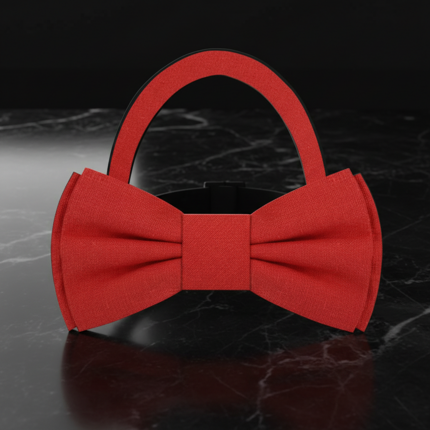 Bright Red Linen Bow Tie Pre Tied