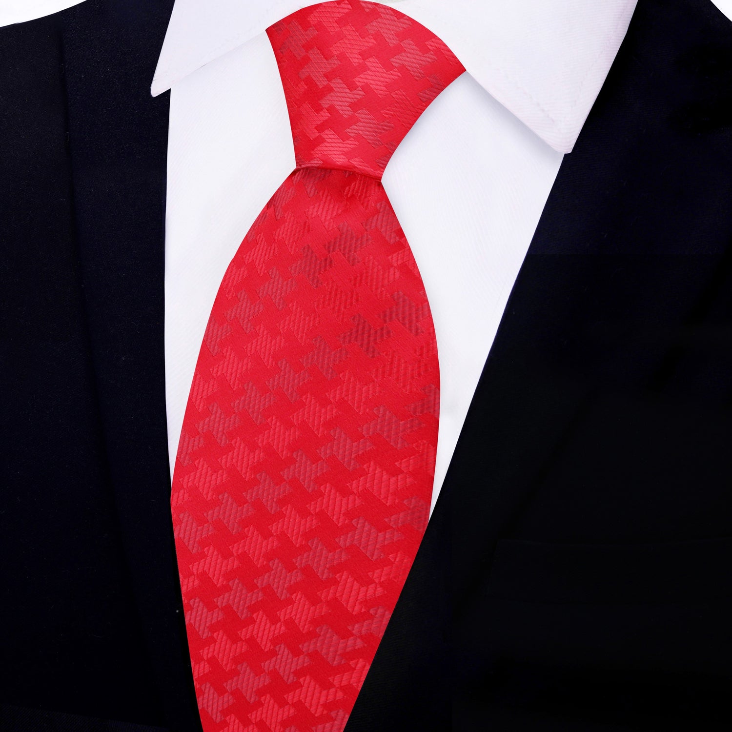Red Hounds Tooth Necktie