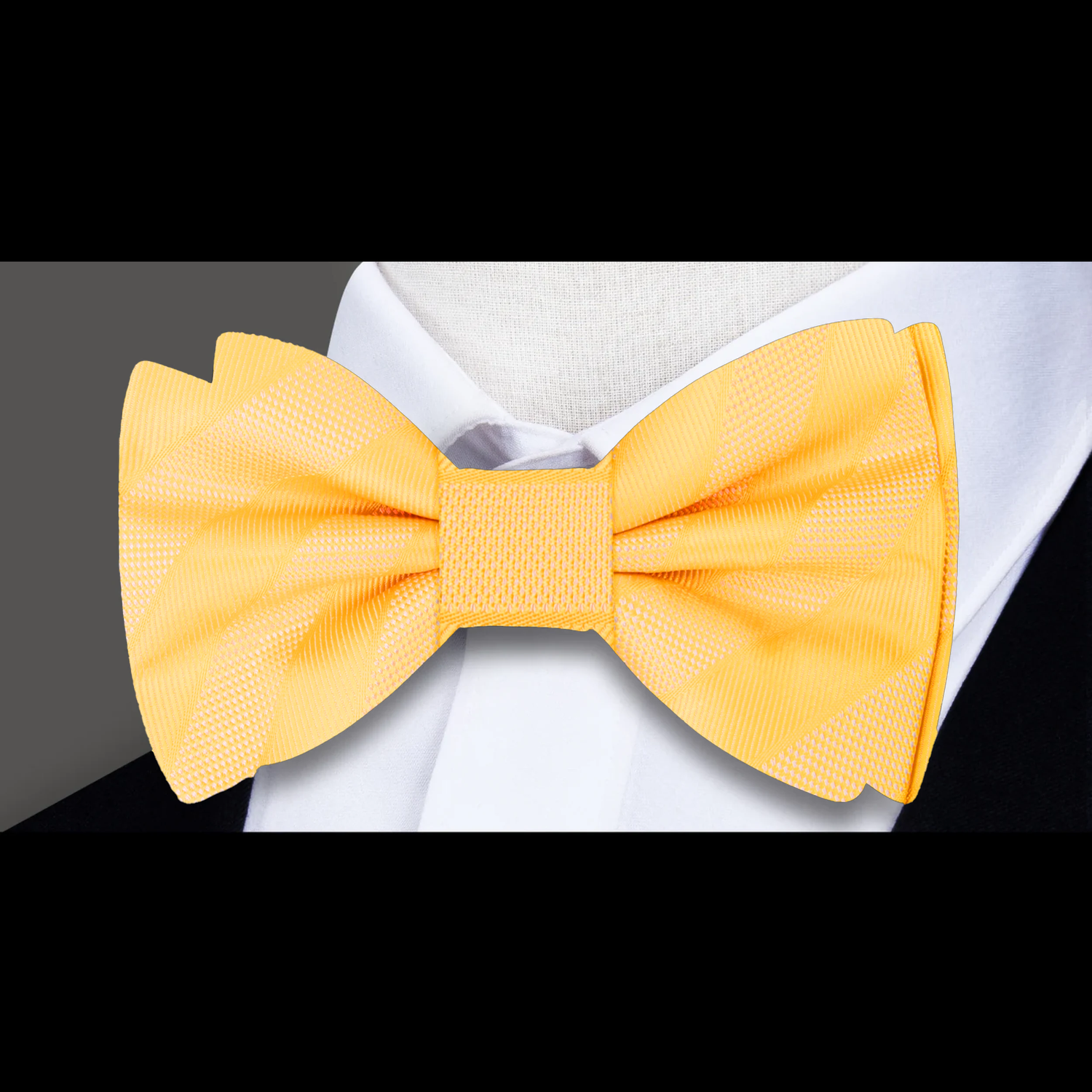 Yellow Stripe Bow Tie  