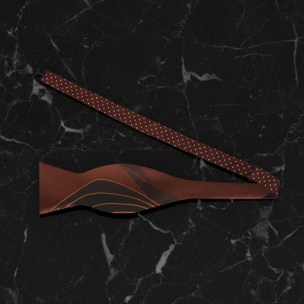 Brown Abstract/Polka Bow Tie Self Tie