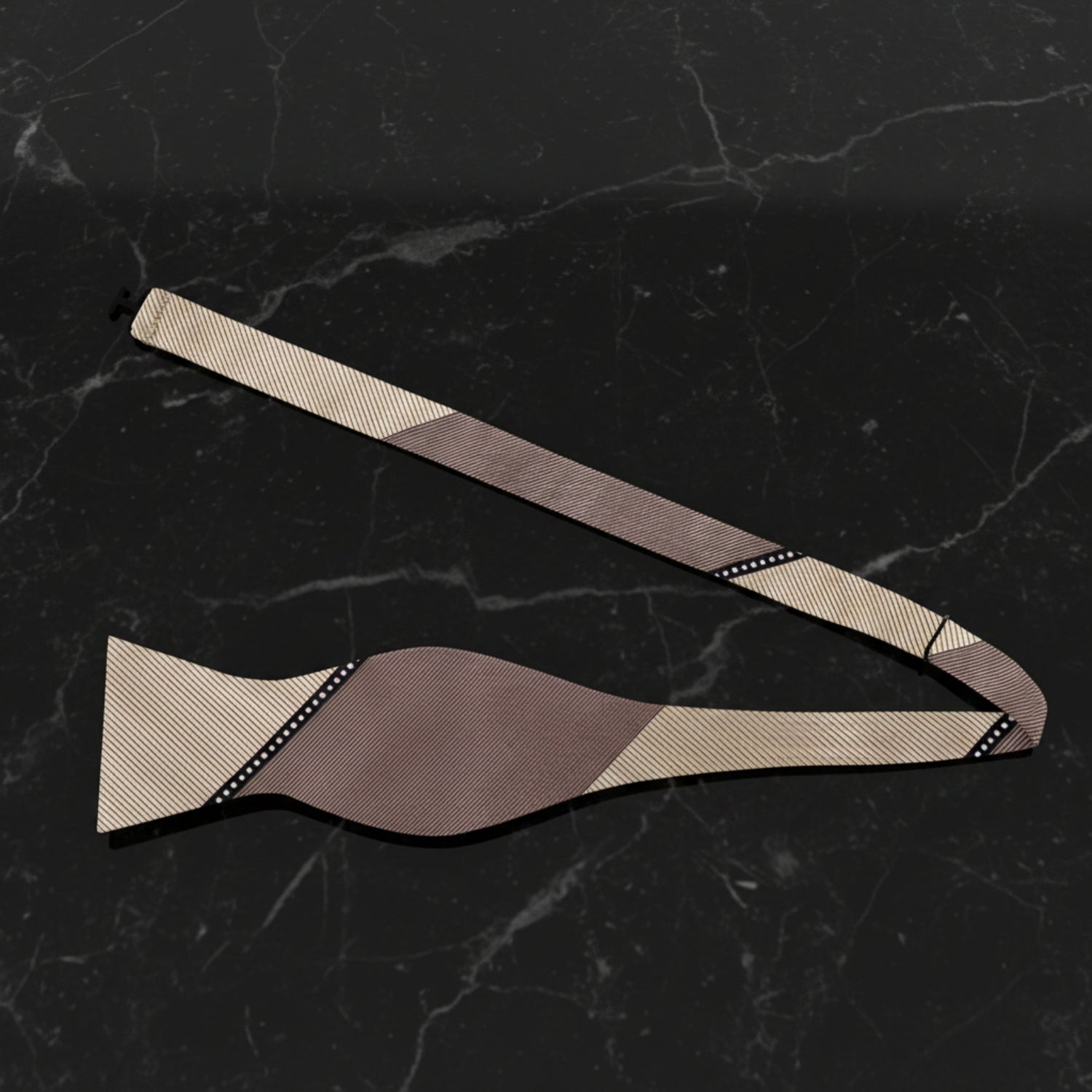 shades of brown lined bow tie self tie