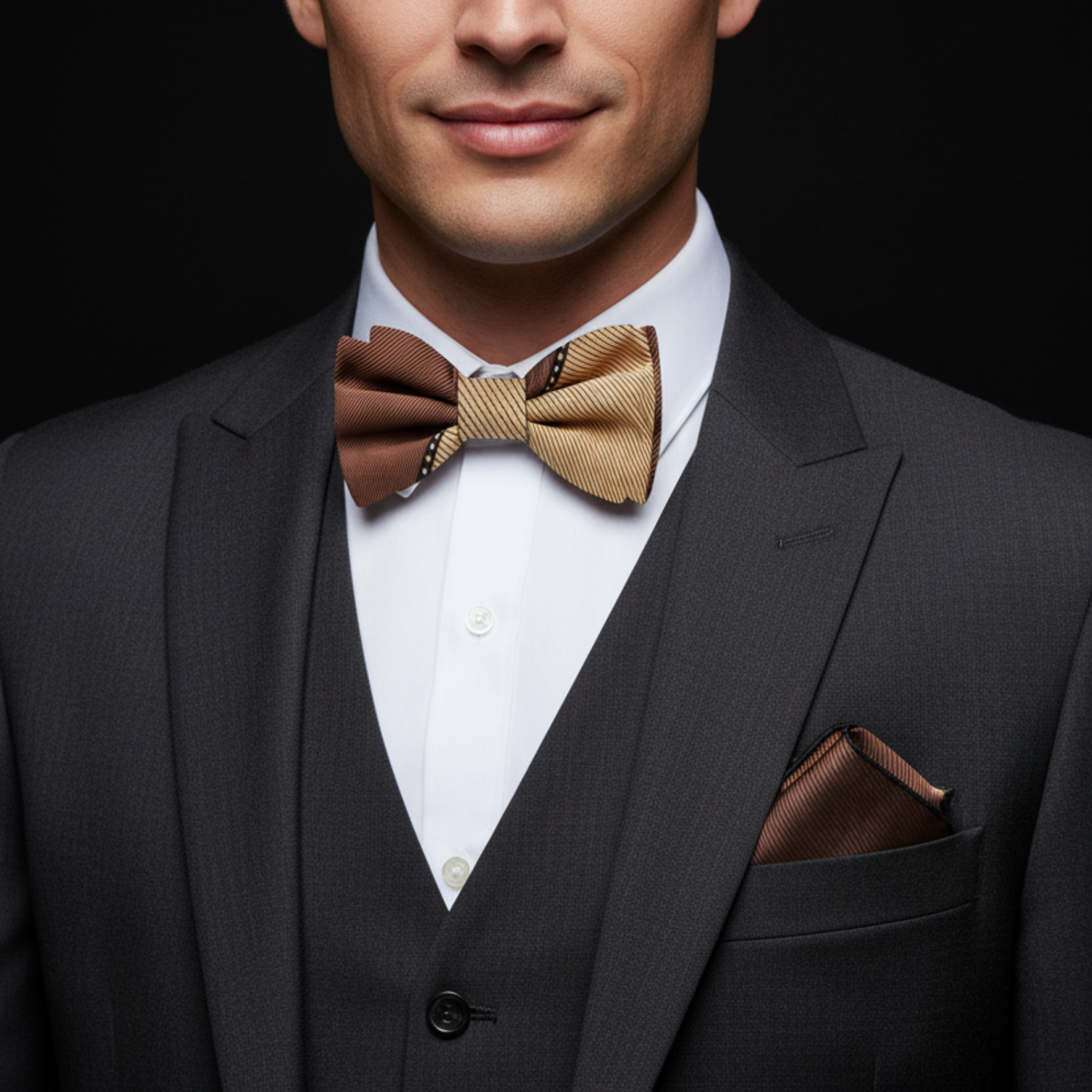 Brown Bow Tie and Square