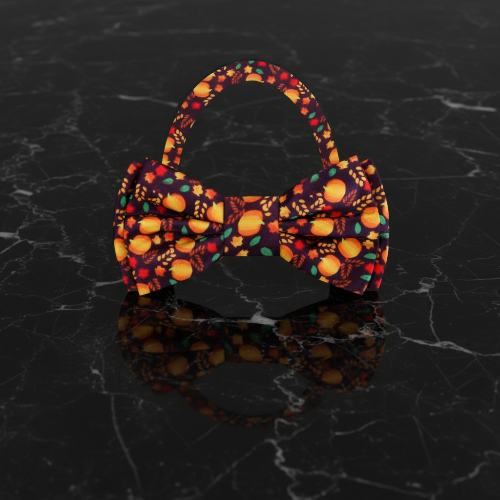 Brown Orange Red Green Fall Leaves Bow Tie Pre Tied