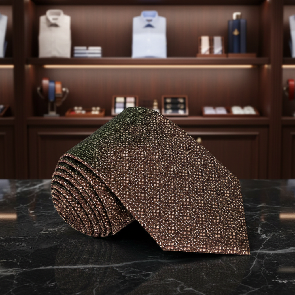 Brown Tie Single Rolled Up