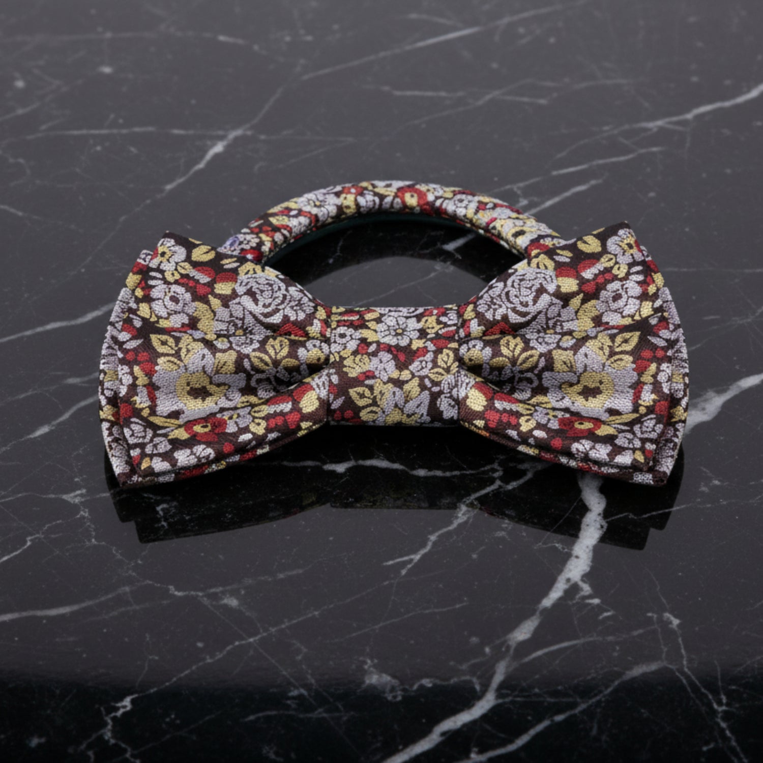 Sepia Flowers Bow Tie Pre Tied