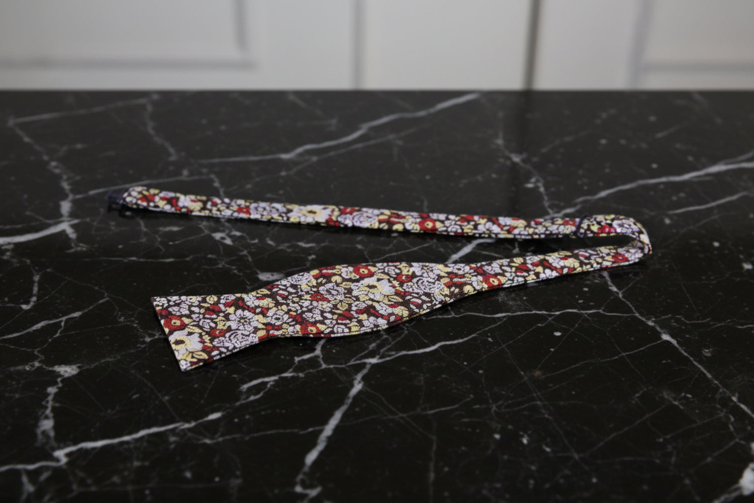 Sepia Flowers Bow Tie Self Tie