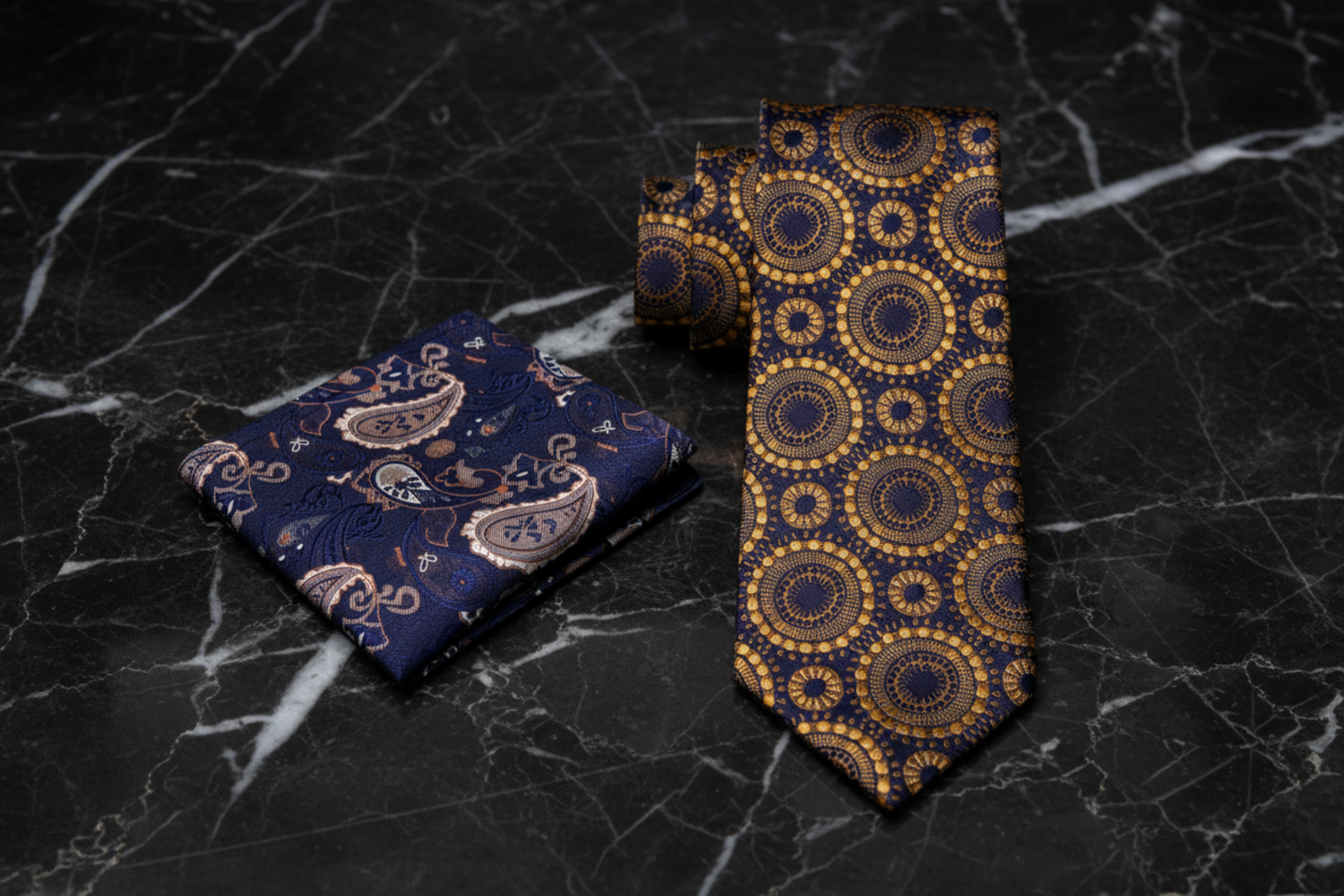 Alt Brown Circles Tie and Accenting Square