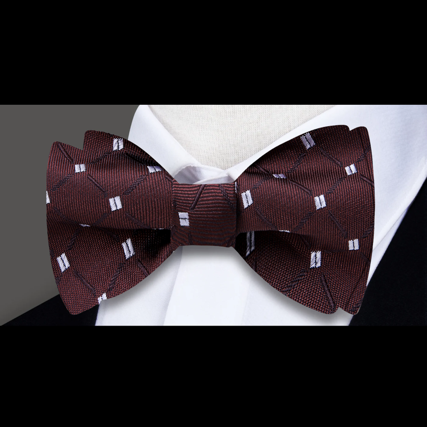 Brown Geometric Bow Tie 
